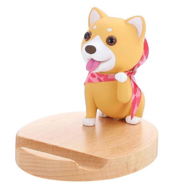 Adorable Doggy Shape Phone Holder Creative Phone Rack Wooden Phone Support