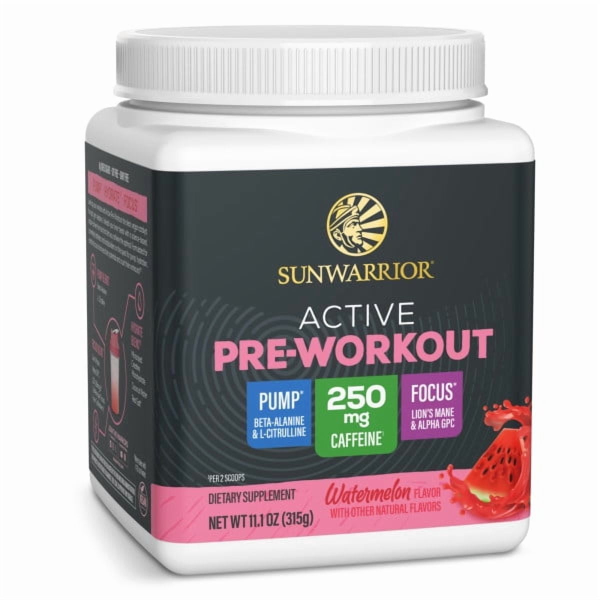 Sunwarrior Active Pre-Workout Powder for Men & Women Watermelon 315g 30 Servings