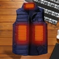 thumbnail image 4 of Kids Heated Vest 9 Heating Zones USB Charging Waterproof Windproof Warm Winter Vest Dark Blue L, 4 of 7