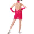 thumbnail image 3 of Rswnyirn Robe de Danse à Franges pour Filles Enfants Latin Jazz Salsa Samba Rumba Cha Tango Ballroom Rose Vif 120, 3 of 4