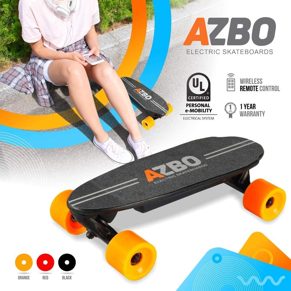 AZBO Portable Mini Electric Skateboard with Remote Control 400W Motor