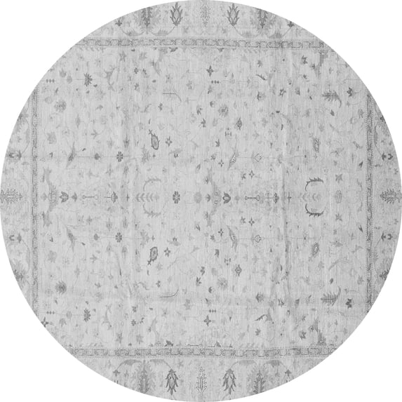 Ahgly Company Indoor Round Oriental Gray Traditional Area Rugs, 7' Round