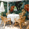 thumbnail image 4 of Outdoor Curtains for Patio Waterproof, Vintage Floral Outdoor Privacy Panels Grommet, Boho Red White Floral Leaves Country Vintage Blackout Outside Curtains for Porch/Cabana 54"x84", 1 Panel, 4 of 8