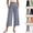 34# Light Gray, variant on Capri Pants for Women - Summer Cotton Linen Wide Leg Fold Over Cropped Gaucho Pant Casual Flowy Yoga Coluttes Orange XXL