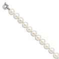 thumbnail image 1 of 925 Sterling Silver 12 13mm Blanc Simulé Shell Perle Main Nouée Bracelet Perle Perlé, 1 of 5
