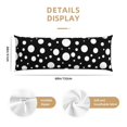thumbnail image 2 of Body Pillow Cover - Soft Body Pillow Pillowcase, white Polka dot black Breathable Long Body Pillow Case Cover with Invisible Zipper 20x60in, 2 of 5