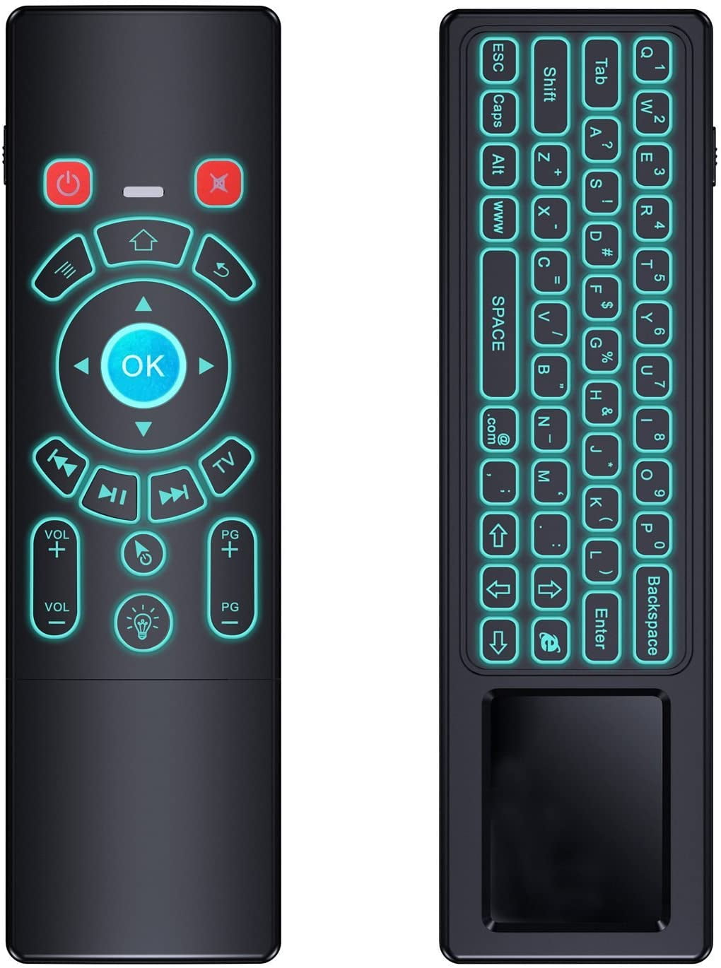 Mini 2.4GHz Wireless Keyboard Air Mouse Remote Control w/ Backlit For PC TV Box 