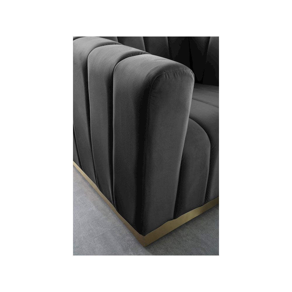 Meridian Furniture Marlon Gray Velvet Sofa