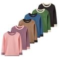 thumbnail image 5 of FJUCHAI Round neck Bottoming Shirt for Kids Youth Fleece Underwear Top Toddler Boys Girls Students Thermal Loungewear for 3-17 T, 5 of 8