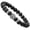 C, variant on Natural Charm Lava Rock Stone with A-Z Letters Alphabet Bead Bracelet Men Women-N