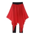 thumbnail image 3 of Zaldita Women's Sheer Chiffon Ballet Dance Skirt Yoga Gymnastics Flowy Tulle Legging Skirt Pantskirt Red M, 3 of 7