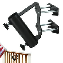 VANROUG Heavy Duty Flagpole Mount Bracket for Balcony Railing Truck Flag Pole Holder Clamp, Flag Pole Holder Bracket Wall Mounted, Horizontal and Vertical Railings Installation,Strong and Rust Free