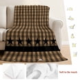 thumbnail image 5 of Brown Black Plaid Throw Blanket for Couch,Soft Lightweight Flannel Fleece Blanket,Vintage Rustic Star Buffalo Check Microfiber Plush All Season Decorative Blankets for Sofa Office Travel 40"x50", 5 of 9
