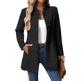 thumbnail image 2 of Women'S Winter Overcoat Mid-Long Long Sleeve Stand Collar Single Breasted Coat Outerwear, 2 of 9