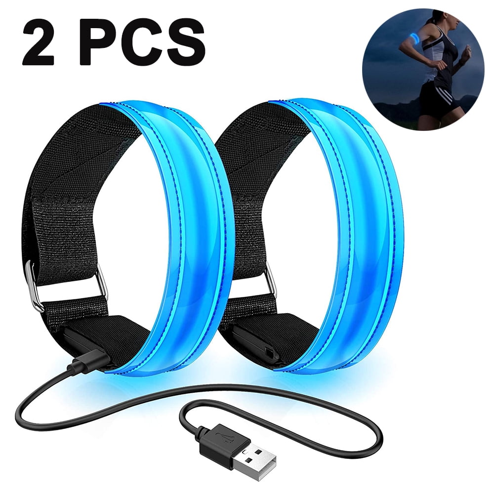 Rechargeable LED Armband Refective Running Gear 2 Pack Runing Light for Runers 