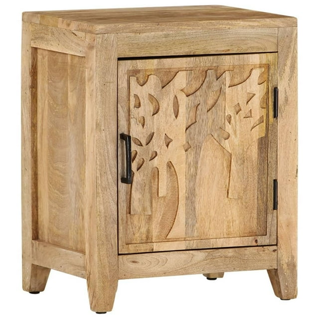 Mesa de noche vidaXL Industrial de madera de mango 40x30x50 cm Marrón