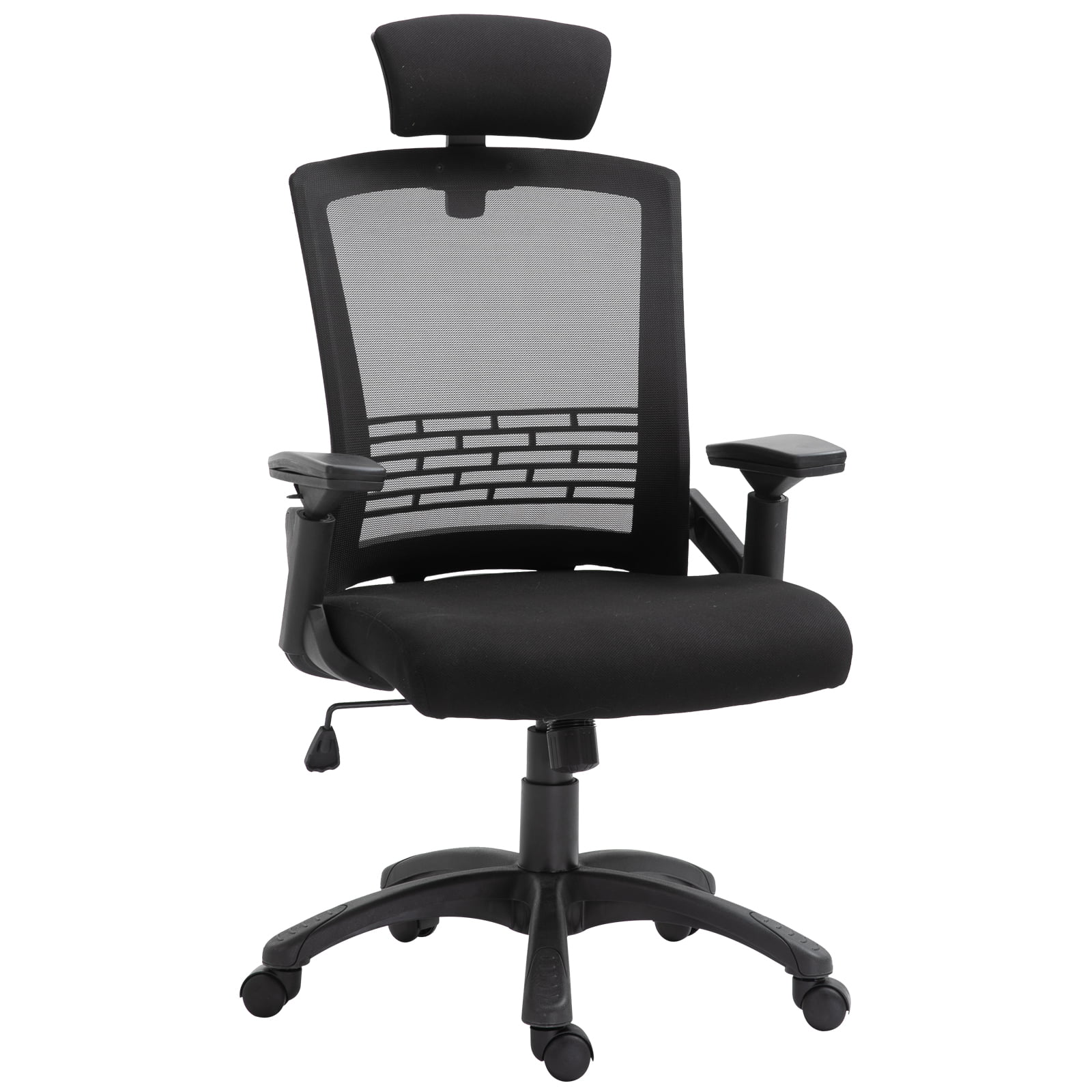 Green Height Adjustable Linen Padded Swivel Vinsetto High Back Office Chair Mesh Desk Chair with Ergonomic Headrest 