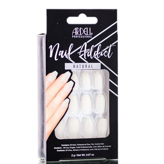 Natural Ballerina , Ardell Nail Addict Natural Artificial Nail Set , Hair Scalp Skin Body - Pack of 1 w/ SLEEK Teasing Comb