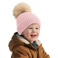 thumbnail image 2 of ZHOGXU Big Kids Girls Boys Knitted Hat Solid Color Warm Comfortable Fashion Winter Caps For Cold Weather Outdoor Activities Pink M, 2 of 4