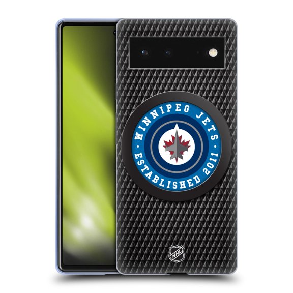 Head Case Designs Officially Licensed NHL Winnipeg Jets Puck Texture Soft Gel Case Compatible with Google Pixel 6