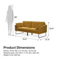 Mr. Kate Neely Futon with Bolster Pillows, Mustard Velvet