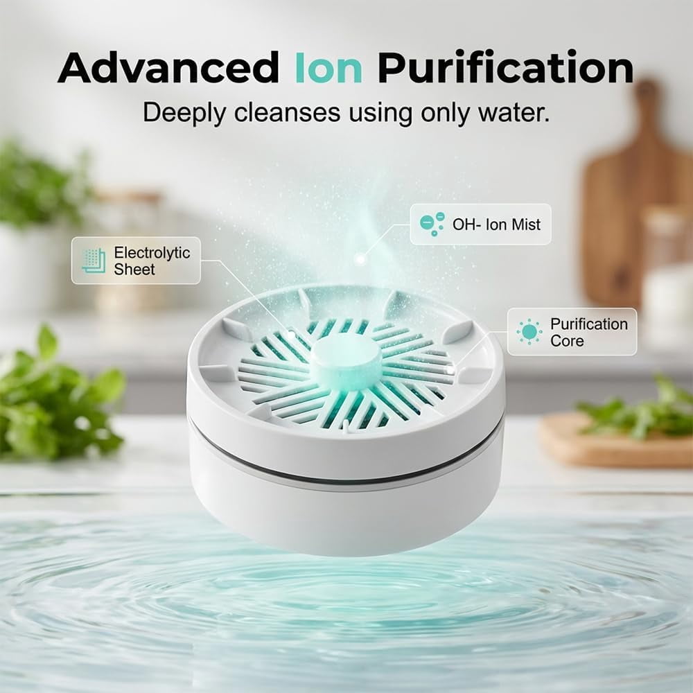 Fruit and Vegetable Washing Machine, Portable USB Wireless Veggie Wash with Purification Technology, Waterproof Fruit and Vegetable Cleaner, Fruit and Veggie Purifier