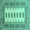 thumbnail image 1 of Ahgly Company Indoor Square Southwestern Turquoise Blue Country Area Rugs, 3' Square, 1 of 4