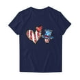 thumbnail image 4 of Fartey American Flag Heart Shirt for Women 4th of July Short Sleeve Patriotic Tops Soft Comfy Summer Crew Neck Print Tees Dressy Casual Memorial Day T-Shirts Navy XXXL, 4 of 4