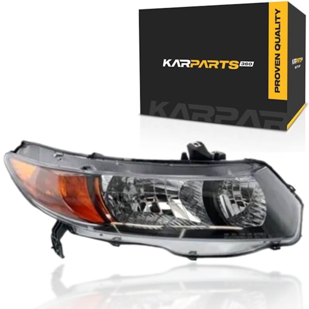 For Honda Civic 2006 2007 2008 Headlight Passenger Side | CAPA | Lens and Housing | Fits Coupe | Replacement For HO2519111 | HO2519111C, 33101SVAA01