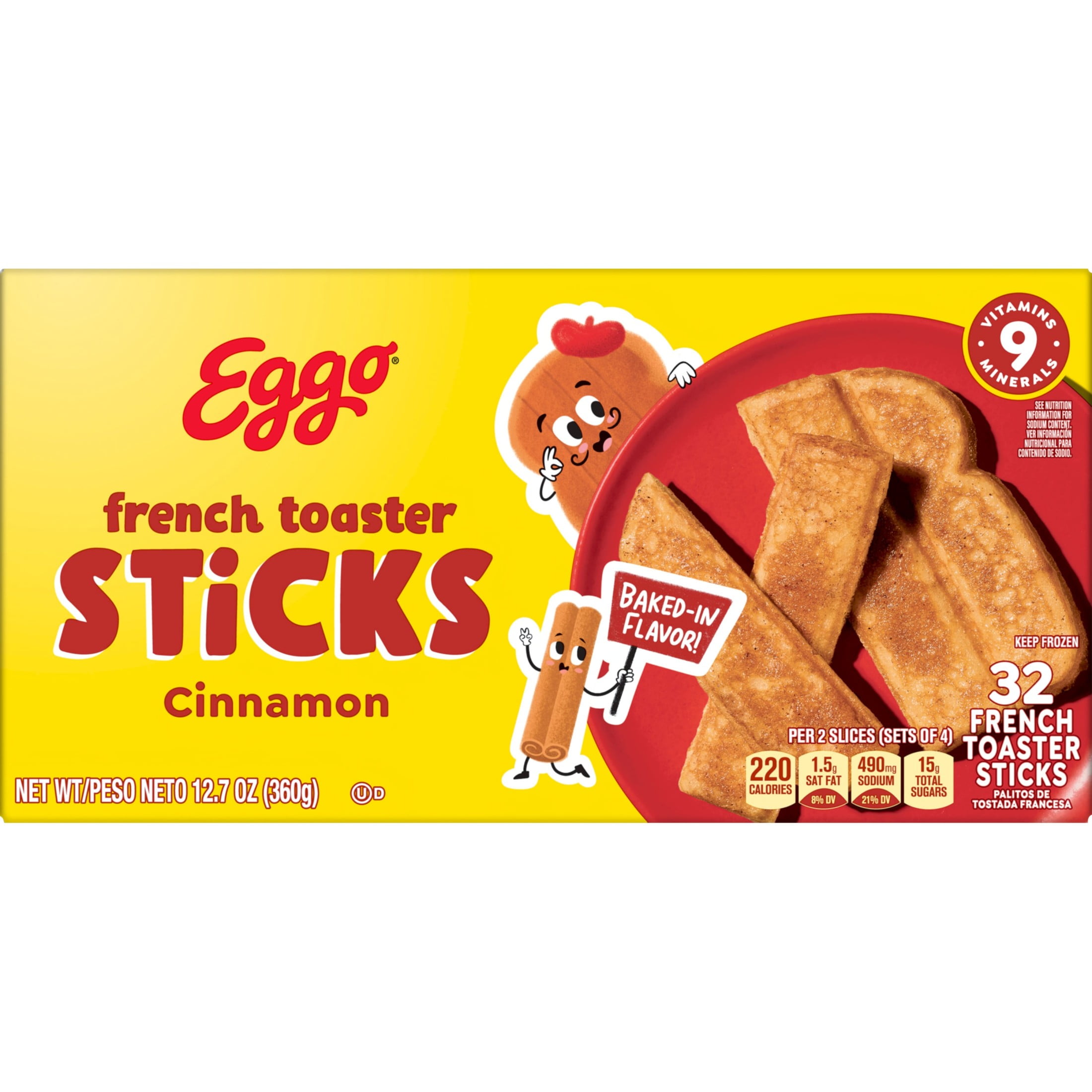 Eggo Cinnamon French Toaster Sticks, Breakfast Food, 12.7 oz, 32 Count (Frozen), Regular