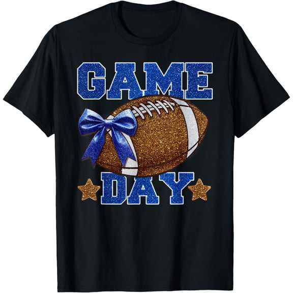 Game Day Football Season Football Mama Blue Gold Vibes T-Shirt