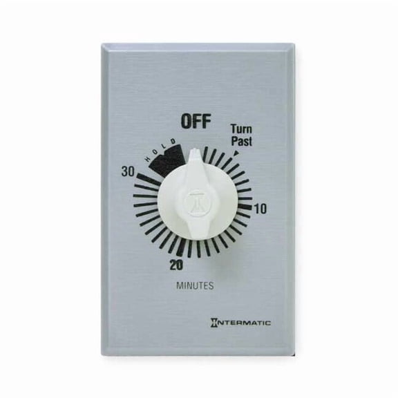 Timer,Spring Wound,30 Min,SPST,Silver FF30MH