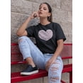 thumbnail image 2 of Grunge Style Heart In Pink Women T-Shirt, Female Small, 2 of 4