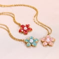 thumbnail image 2 of Colorful Oil Necklace Flower Pendant Necklace For Women, 2 of 2