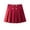 Red, variant on School Uniform Skirts For Girls High Waisted Pleated Hem Button Decor Skirt Summer Casual Performance A-Line Lined Mini Skirt