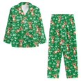 thumbnail image 4 of SCRAWLGOD Deer Ho Ho Pajamas Women Long Sleeve Button Up Pajama Top Women Soft V Neck Christmas Sleepwear for Women Size XS Comfy 2-Piece Lounge Set Women, 4 of 7