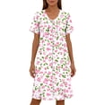 thumbnail image 5 of Jamicy Womens Summer Dresses Casual Zipper Robes Short Sleevele Bathrobes Lightweight Knee Length Housecoat with Pockets Nightgown Soft Pajama Dress, 5 of 6