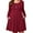 B1-Burgundy, variant on SHOWMALL Women's Plus Size Long Sleeve Swing Dress with Pockets, Black 3X Crew Neck A-Line, Soft Stretch, Knee Length Midi Dress for Spring/Fall/Winter