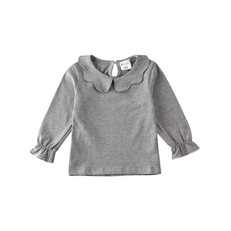 

AMILIEe 1-7Y Kids Baby Girls Casual Lovely T-shirt Tops Cotton Long Sleeve Ruffle Blouse Blouse Pullovers