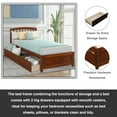 thumbnail image 5 of PAPROOS Bed Frame with Storage, Twin Size Wood Platform Bed with 2 Drawers, Modern Twin Size Bed for Boys Girls Teens Adults, No Box Spring Needed, Walnut, 5 of 10