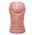 thumbnail image 3 of Miluxas Women's Vest , Quilted Lightweight Zip Pockets Padded Gilet Hooded Pink 12(XXL), 3 of 3
