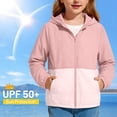 thumbnail image 6 of Karoyedx Little Girls Fall Jackets Baby Zipper Hoodie Sun Protection Jacket Toddler Cute Summer Lightweight Sunscreen Cooling Shirt with Pocket Pink Size,9-10 Years, 6 of 9
