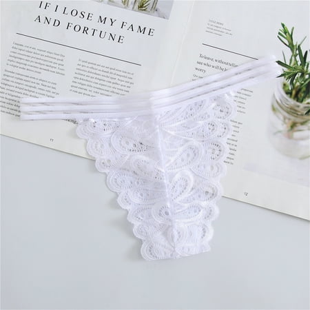 

ãTOTOãIntimates For Women Hollow Essentials Stretch Bikini Panty Lace Trim 4 Colors Comfy Underwear