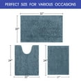 thumbnail image 6 of HAKUNA Striped Haze Blue Bathroom Rug Set 3 Pieces Ultra Soft, Non Slip Chenille Toilet Mat, Absorbent Plush Shaggy Bath Mats for Bathroom, Bedroom, Kitchen, 6 of 7