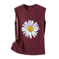 thumbnail image 5 of GEWSEY Vintage Mandala Graphic Tank Tops for Women Summer Beach Graphic Loose Tanks Vest USA Flag Vacation Racerback Tank Cami Brick Red, L, 5 of 6