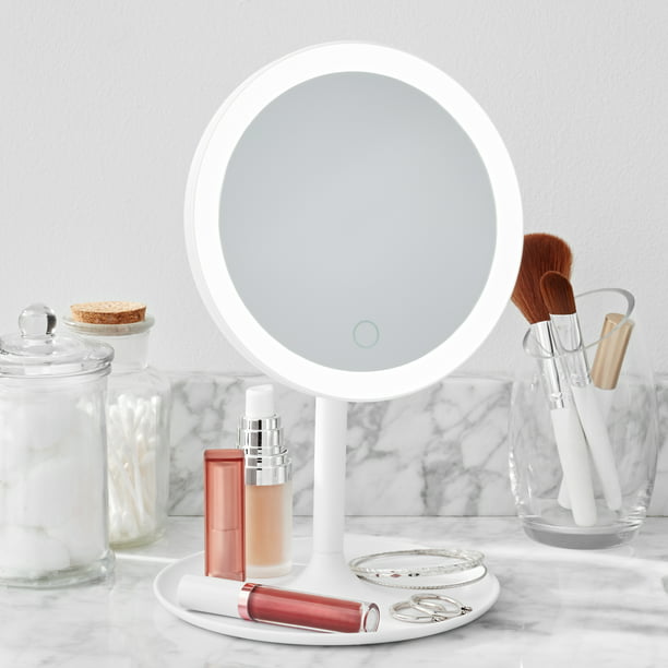 Mainstays Led Lighted Vanity Makeup, Simplehuman Silver Tone Chrome Led Vanity Mirror