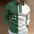 thumbnail image 2 of Vedolay Men's Fashion Polo Shirts Long Sleeve Workout Casual Polo Shirts with Pocket Green,M, 2 of 4