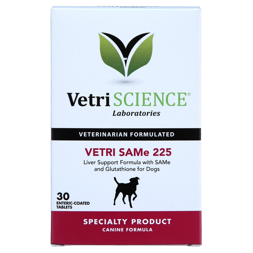 VetriScience Laboratories Vetri SAMe 225, Liver Support Supplement for Dogs, 30 Tablets