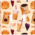 thumbnail image 2 of Metal Light Switch Wall Plate Outlet Cover (Coffee Mocha Espresso Grounds Cookie Sugar Treats Love Caramel Shake - Double Toggle), 2 of 2