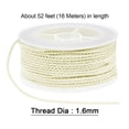 thumbnail image 2 of Unique Bargains Nylon Thread Twine Beading Cord 1.6mm Extra-Strong Braided Nylon Crafting String 16M/52 Feet, Cream, 2 of 7